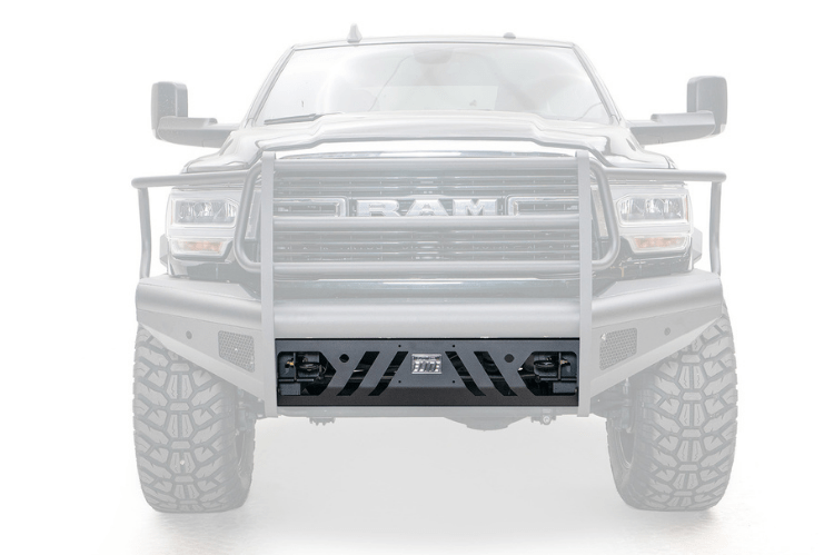 Fab Fours DR19-Q4462-1 Dodge Ram 2500/3500 (New Body Style) 2019-2024 Black Steel Elite Front Bumper with Pre-Runner Guard