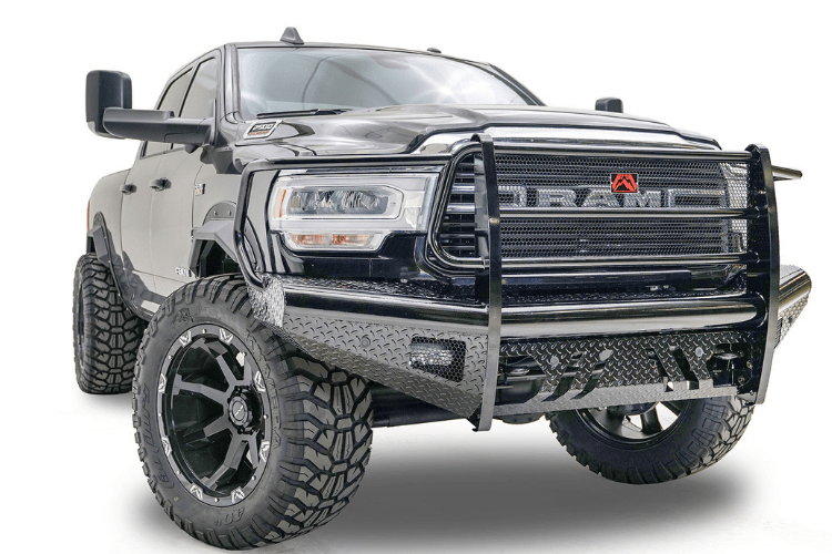 Fab Fours DR19-S4460-1 Dodge Ram 2500/3500 HD 2019-2024 Black Steel Full Guard Front Bumper