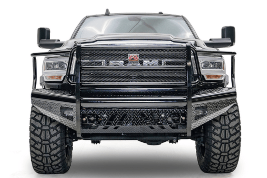 Fab Fours DR19-S4460-1 Dodge Ram 2500/3500 HD 2019-2024 Black Steel Full Guard Front Bumper