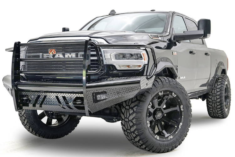 Fab Fours DR19-S4460-1 Dodge Ram 2500/3500/4500/5500 2019-2023 Black Steel Full Guard Front Bumper