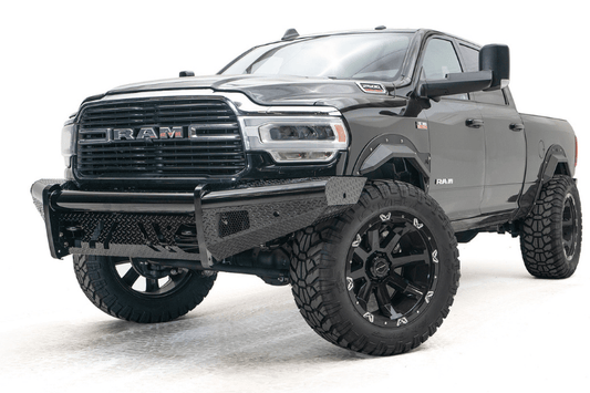 Fab Fours Black Steel No Guard Front Bumper 2019-2024 Dodge Ram 2500/3500 HD (New Body Style) DR19-S4461-1