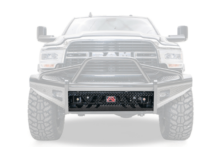 Fab Fours Black Steel No Guard Front Bumper 2019-2024 Dodge Ram 2500/3500 HD (New Body Style) DR19-S4461-1