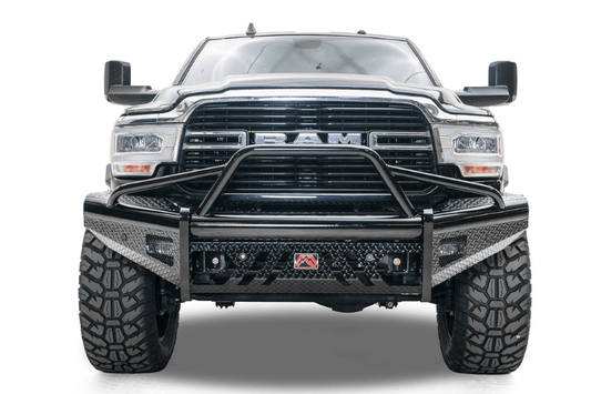 Fab Fours Black Steel Pre-Runner Guard Front Bumper 2019-2023 Dodge Ram 2500/3500 (New Body Style) DR19-S4462-1