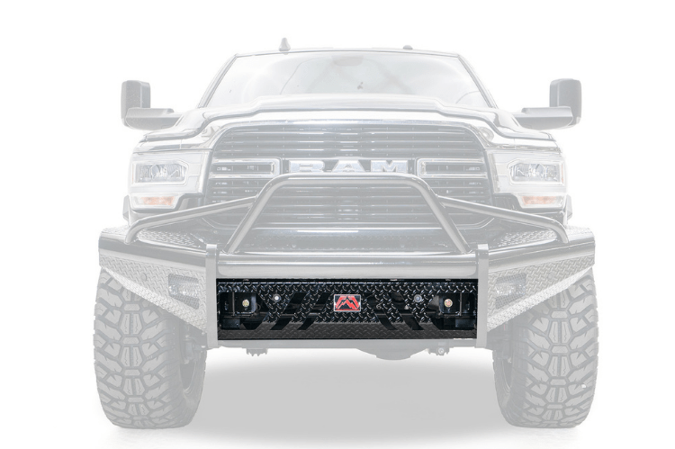 Fab Fours Black Steel Pre-Runner Guard Front Bumper 2019-2024 Dodge Ram 2500/3500 HD (New Body Style) DR19-S4462-1