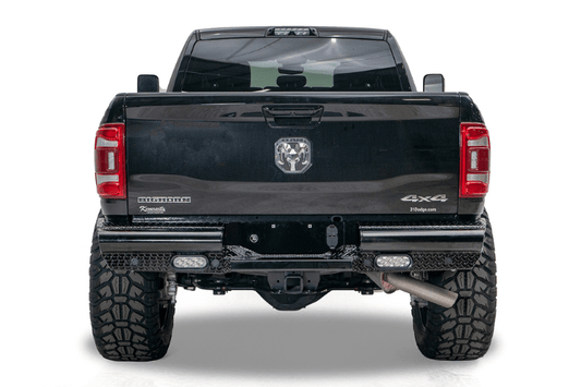 Fab Fours DR19-T4450-1 Dodge Ram 2500/3500 2019-2024 New Body Style Black Steel Rear Bumper