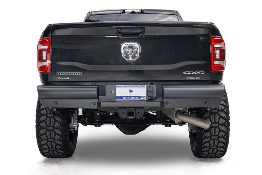 Fab Fours DR19-U4450-1 Dodge Ram 2500/3500 2019-2024 New Body Style Black Steel Elite Rear Bumper