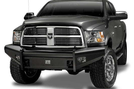 Fab Fours DR94-Q1561-1 Front Bumper Dodge Ram 2500/3500 1994-2002 No Guard with Tow Hooks Black Steel Elite