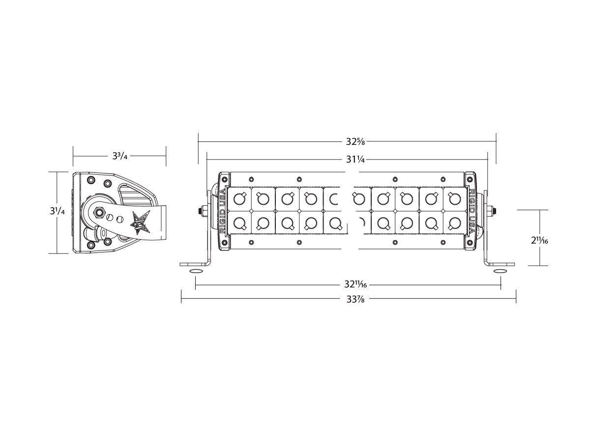 Rigid Industries 130312 E-Series 30" Spot/Flood Combo White Led Light Bar