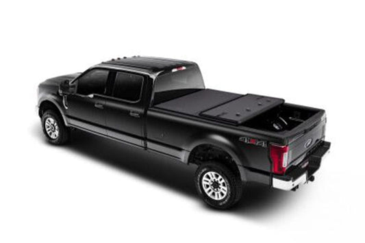 Extang Solid Fold 2.0 hard folding tonneau cover installed on a 2017–2025 Ford F-250/F-350 Super Duty with 6'10" bed, showcasing a sleek, low-profile design.