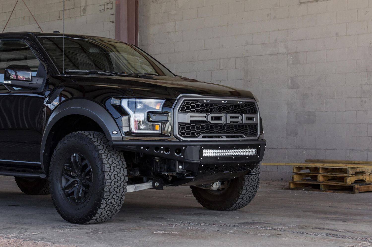 ADD F112492820103 Ford F150 Raptor 2017 Venom "R" Front Bumper With LED Light Mounts and Vents for intercooler - BumperOnly
