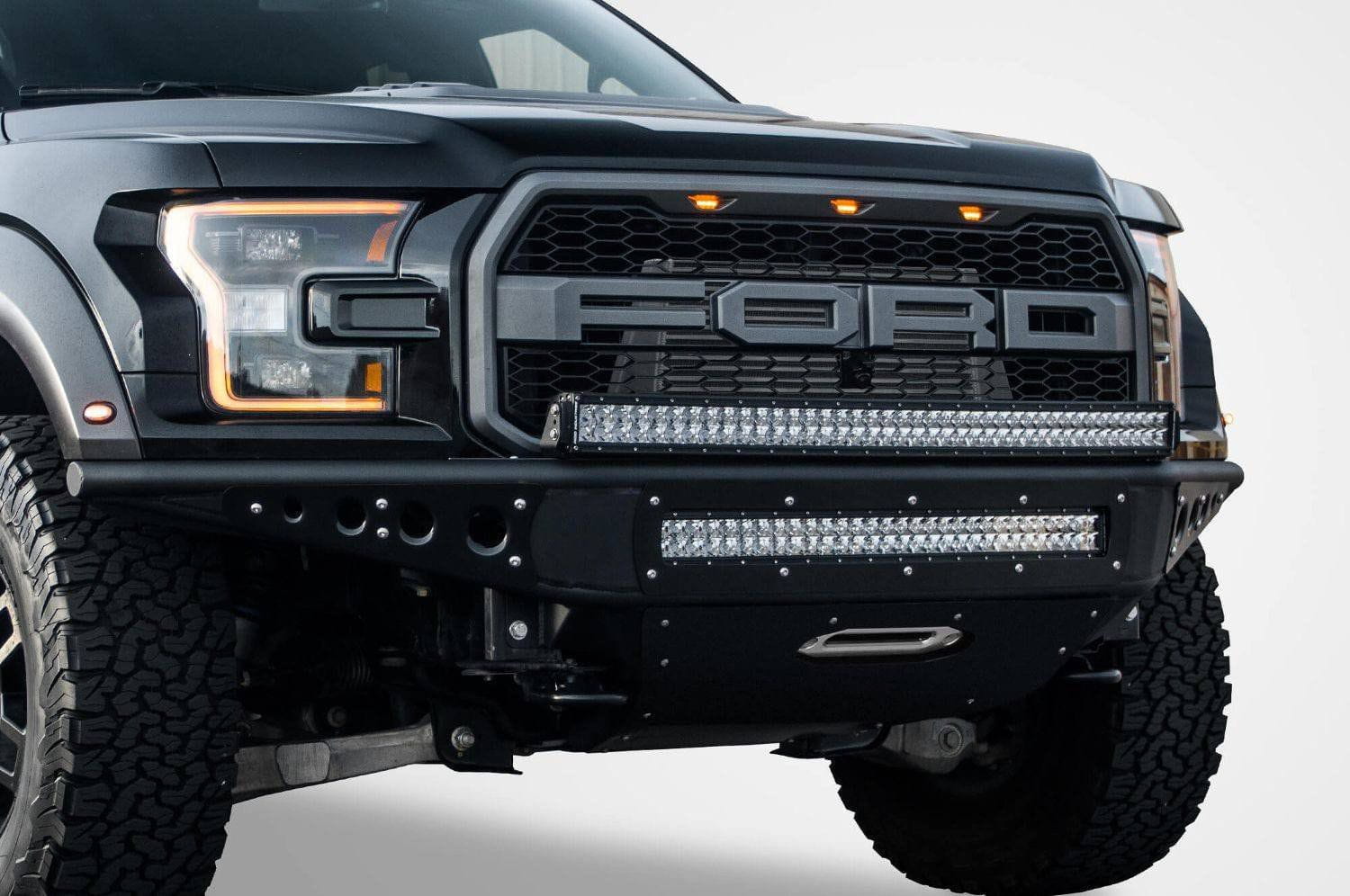 ADD F112502820103 Ford F150 Raptor 2017 Venom "R" Front Bumper With Winch and LED Mounts Hammer Black - BumperOnly