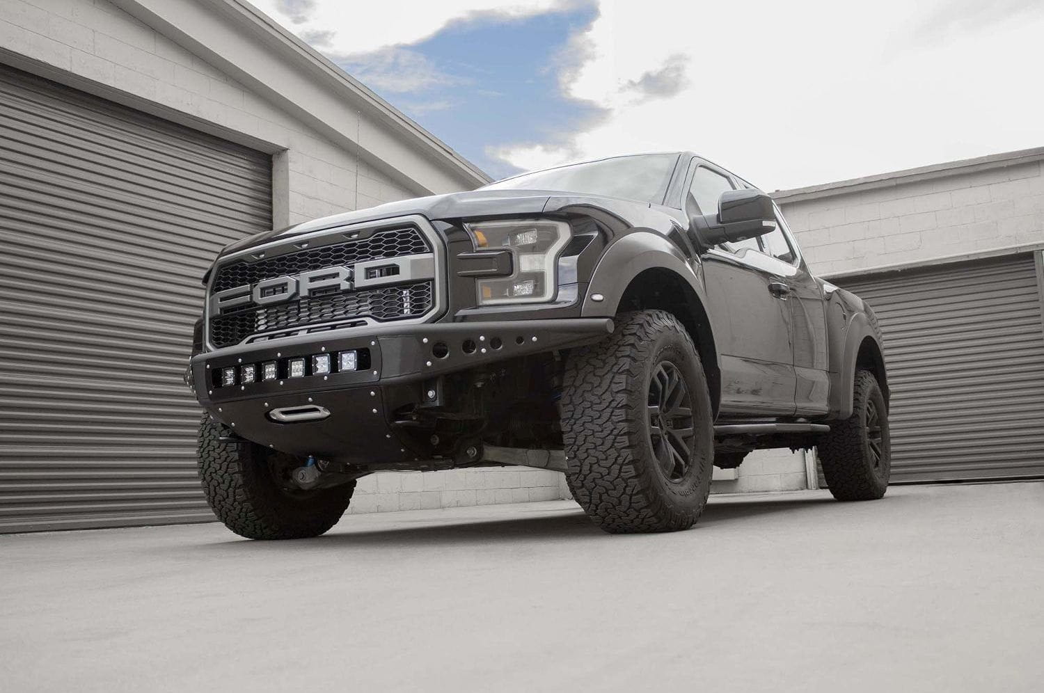 ADD F112502820103 Ford F150 Raptor 2017 Venom "R" Front Bumper With Winch and LED Mounts Hammer Black - BumperOnly