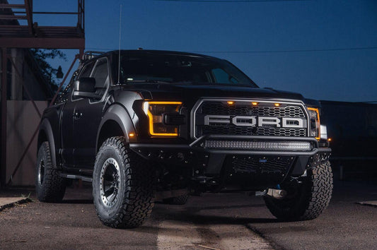 ADD F113772890103 Ford F150 Raptor 2017 Stealth R Front Bumper With Stealth Panels and Universal Light Bar Mount With Vents for Intercooler - BumperOnly