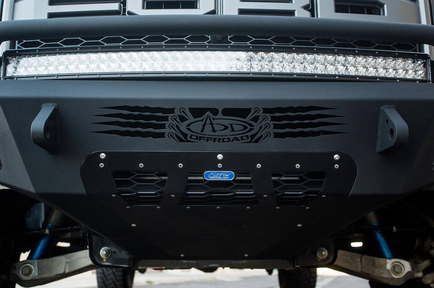 ADD F117432860103 Ford F150 Raptor HoneyBadger Front Bumper With EcoBoost Venting and 40'' LED Light Bar Mounts - BumperOnly