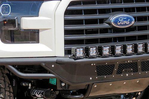 ADD F154582950103 2015 - 2017 Ford F-150 Race Series R Front Bumper With Aluminum Front Valance Panel 10 Single Light Mounts - BumperOnly