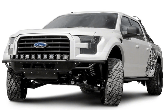 ADD F154582950103 2015-2017 Ford F150 Race Series R Front Bumper With Aluminum Front Valance Panel 10 Single Light Mounts