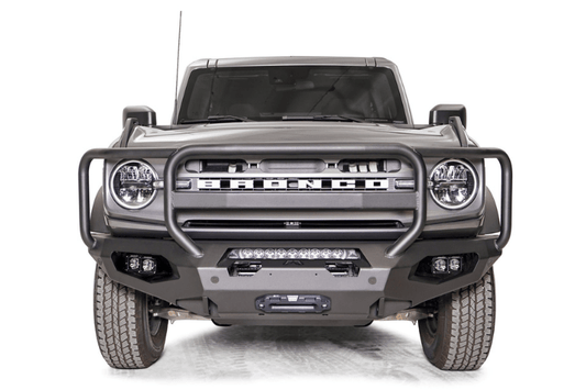 Fab Fours FB21-X5250-1 Ford Bronco 2021-2023 Matrix Front Bumper Winch Ready Full Guard