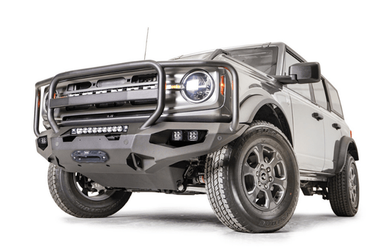 Fab Fours FB21-X5250-1 Ford Bronco 2021-2023 Matrix Front Bumper Winch Ready Full Guard