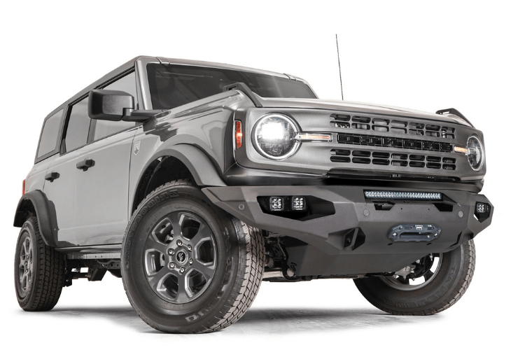 Fab Fours FB21-X5251-1 Ford Bronco 2021-2022 Matrix Front Bumper Winch Ready No Guard