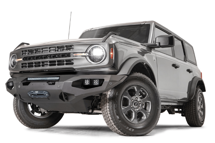 Fab Fours FB21-X5251-1 Ford Bronco 2021-2024 Matrix Front Bumper Winch Ready No Guard