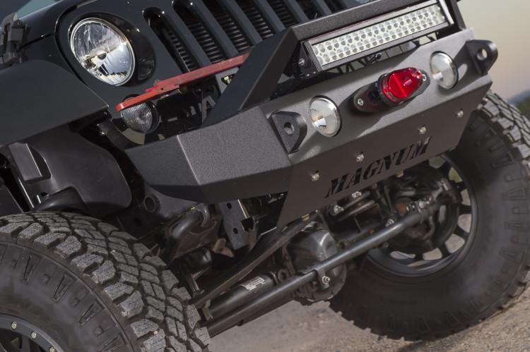 ICI Magnum Jeep Wrangler JK 2007-2017 Front Bumper Winch Ready with RT-Series Light Bar - Includes Skid Plate & Hi-Lift Jack Mounts FBM21JPN-RT