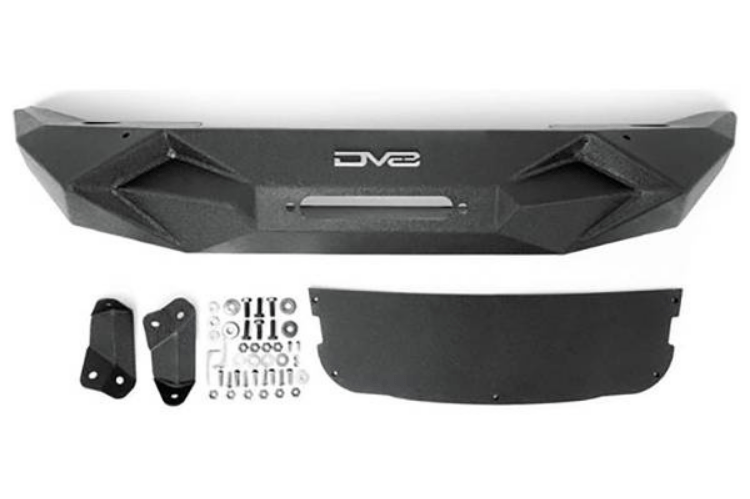 DV8 Offroad Jeep Wrangler JK 2007-2018 Front Bumper Mid-Width with Light Bar Mount Winch Ready FBSHTB-24