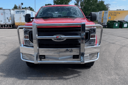 Ali Arc Traditional Aluminum Ford F450/F550 Superduty 2017-2022 Front Bumper ACC Cut Outs Rectangle LED Light Cut Outs With Rake FDR279C2