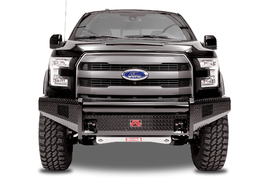 Fab Fours FF09-K1961-1 Front Bumper Ford F150 2009-2014 No Guard with Tow Hooks Black Steel