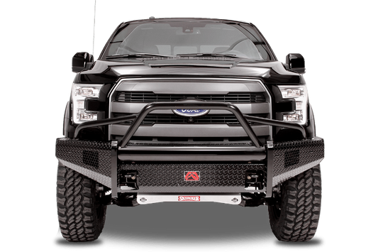 Fab Fours FF09-K1962-1 Front Bumper Ford F150 2009-2014 Pre-Runner Guard with Tow Hooks Black Steel