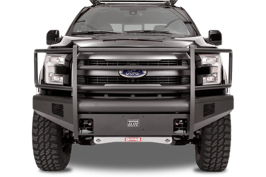 Fab Fours FF09-R1960-1 Front Bumper Ford F150 2009-2014 Full Guard with Tow Hooks Black Steel Elite