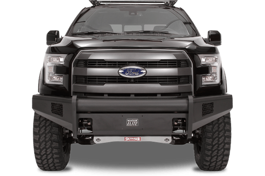 Fab Fours FF09-R1961-1 Front Bumper Ford F150 2009-2014 No Guard with Tow Hooks Black Steel Elite