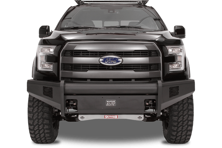 Fab Fours FF09-R1961-1 Front Bumper Ford F150 2009-2014 No Guard with Tow Hooks Black Steel Elite