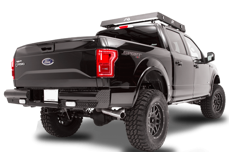 Fab Fours FF09-T1750-1 Rear Bumper Ford F150 2009-2014 Black Steel