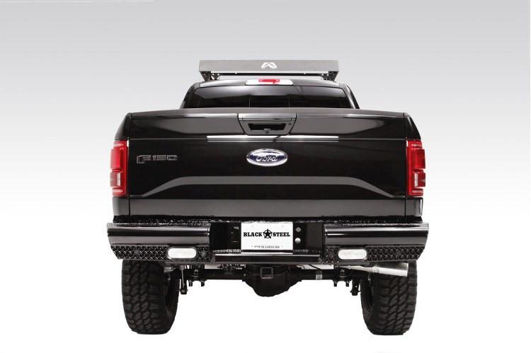 Fab Fours FF15-T3250-1 Ford F150 2015-2020 Black Steel Rear Bumper