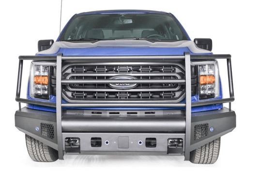 Fab Fours FF21-R5060-1 Ford F150 2021-2022 Black Steel Elite Front Bumper Full Guard