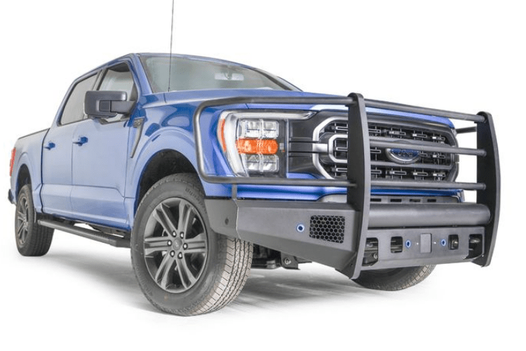 Fab Fours FF21-R5060-1 Ford F150 2021-2023 Black Steel Elite Front Bumper Full Guard