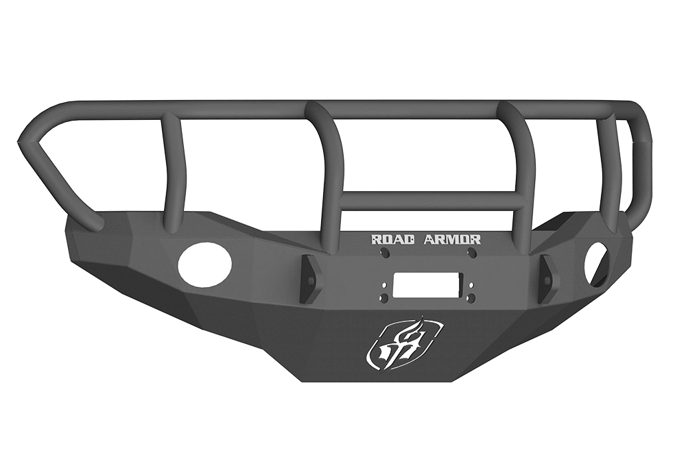 Road Armor Stealth FJ801B 2007-2014 Toyota FJ Cruiser Front Winch Ready Bumper Titan II Grille Guard, Black Finish and Round Fog Light Hole