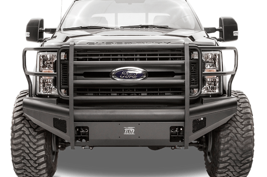 Fab Fours FS08-Q1960-1 Front Bumper Ford F250/F350 Superduty 2008-2010 Full Guard with Tow Hooks Black Steel Elite