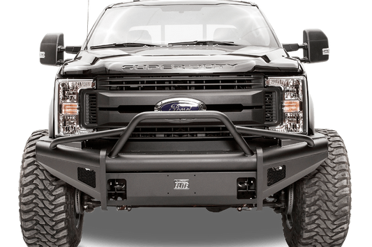 Fab Fours FS08-Q1962-1 Front Bumper Ford F250/F350 Superduty 2008-2010 Pre-Runner Guard with Tow Hooks Black Steel Elite