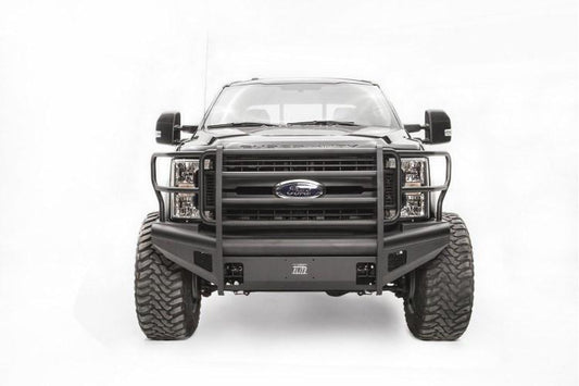 Fab Fours FS17-Q4160-1 Ford F250/F350 Superduty 2017-2019 Black Steel Elite Front Bumper Full Guard with Tow Hooks