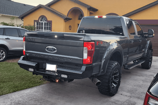 Fab Fours FS17-T4150-1 Ford F250/F350 Superduty 2017-2020 Black Steel Rear Bumper