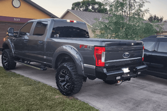 Fab Fours FS17-T4150-1 Ford F250/F350 Superduty 2017-2020 Black Steel Rear Bumper