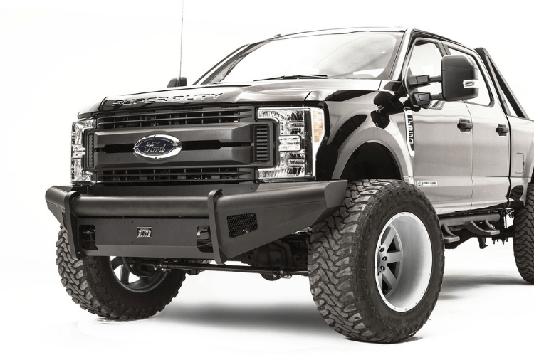 Fab Fours FS99-Q1661-1 Ford F250/F350 Superduty 1999-2004 Black Steel Elite Front Bumper No Guard with Tow Hooks