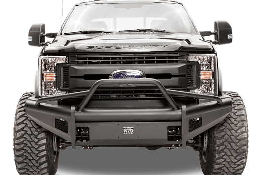 Fab Fours FS99-Q1662-1 Front Bumper Ford F250/F350 Superduty 1999-2004 Pre-Runner Guard with Tow Hooks Black Steel Elite