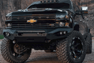 Fab Fours Matrix winch-ready front bumper for 2015–2019 Chevy Silverado HD – heavy-duty aftermarket upgrade