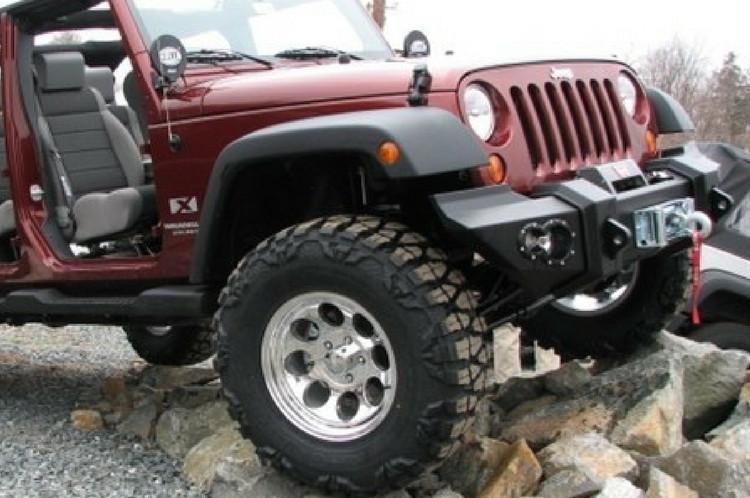 Fab Fours JK07-B1851-1 Jeep Wrangler JK 2007-2018 Lifestyle Front Bumper Winch Ready No Guard