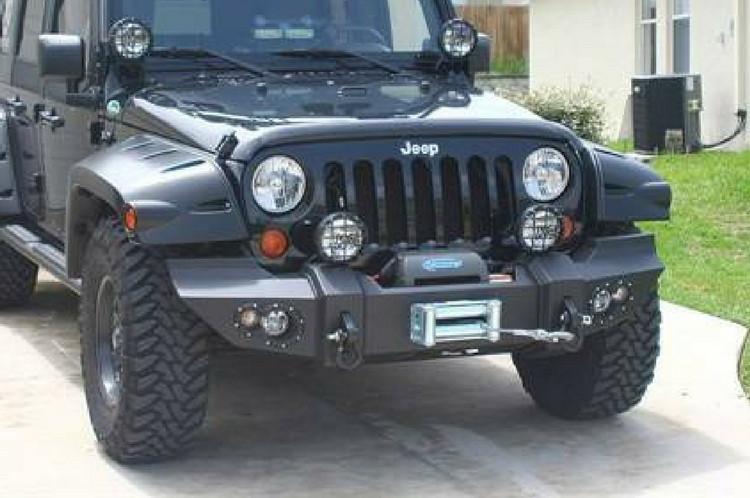 Fab Fours JK07-B1851-1 Jeep Wrangler JK 2007-2018 Lifestyle Front Bumper Winch Ready No Guard