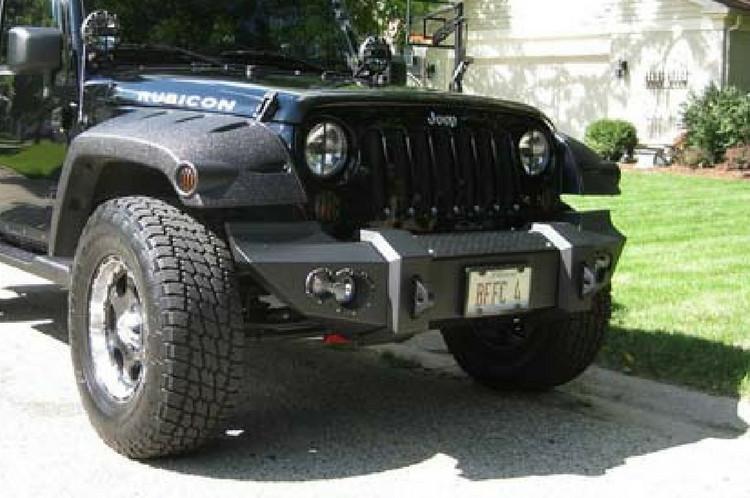 Fab Fours JK07-B1851-1 Jeep Wrangler JK 2007-2018 Lifestyle Front Bumper Winch Ready No Guard