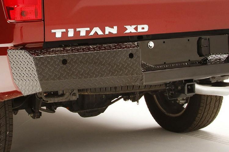 Fab Fours NT16-T3750-1 Nissan Titan XD 2016-2022 Black Steel Rear Bumper