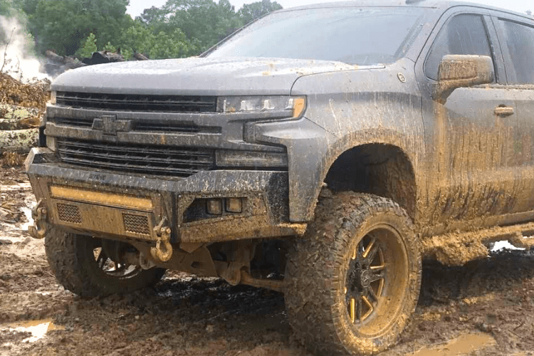 Bodyguard GAC19AY1T Chevy Silverado 1500 2019-2021 A2L Base Front Bumper Single Light Bar With Sensor Cutouts